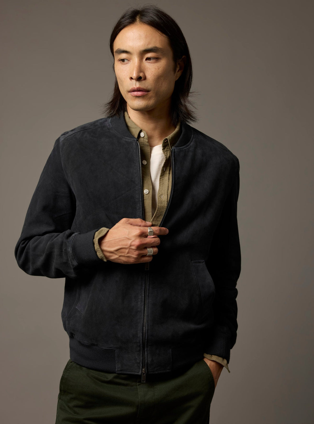 Paolo Navy Leather Jacket