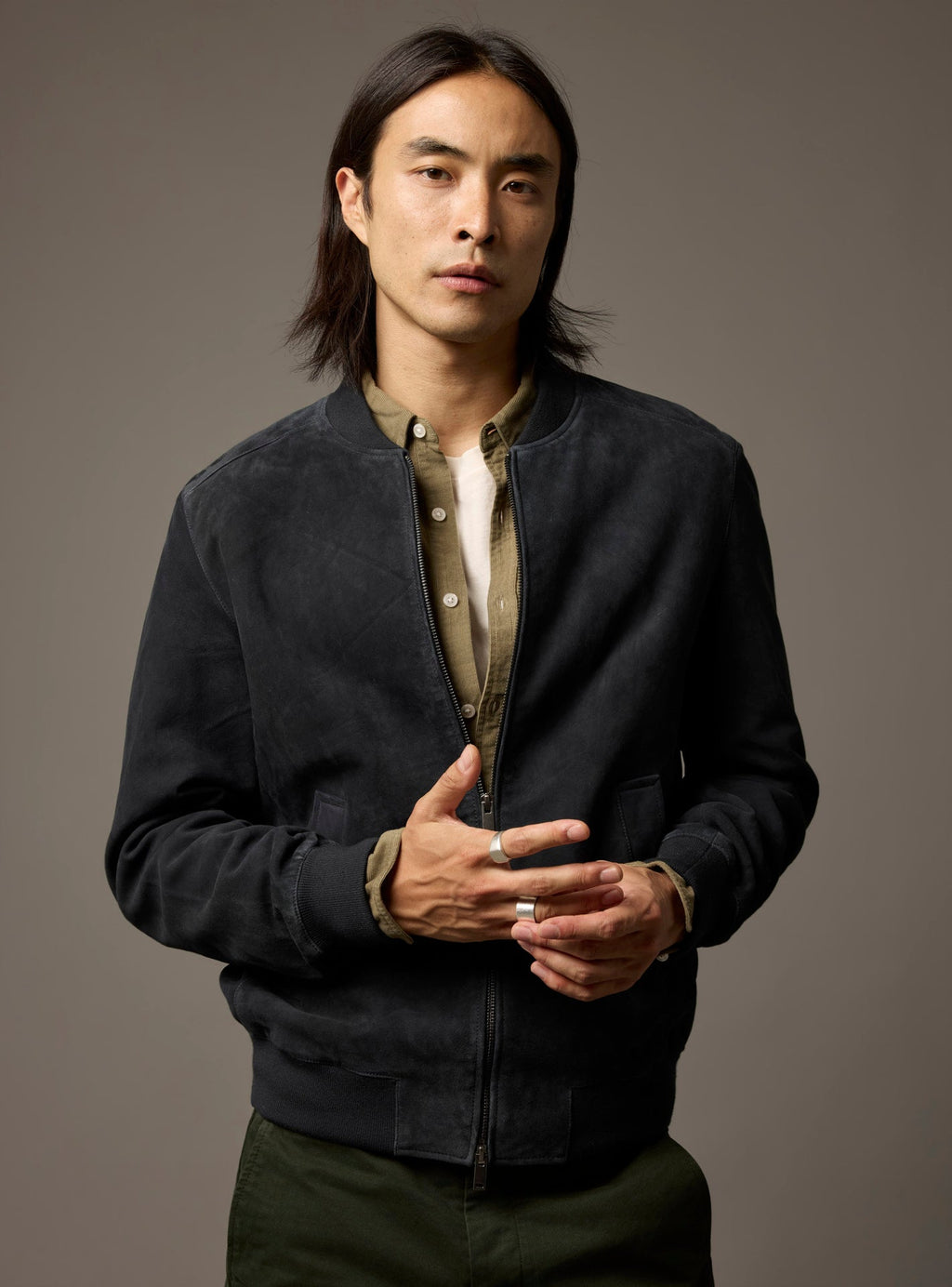 Paolo Navy Leather Jacket