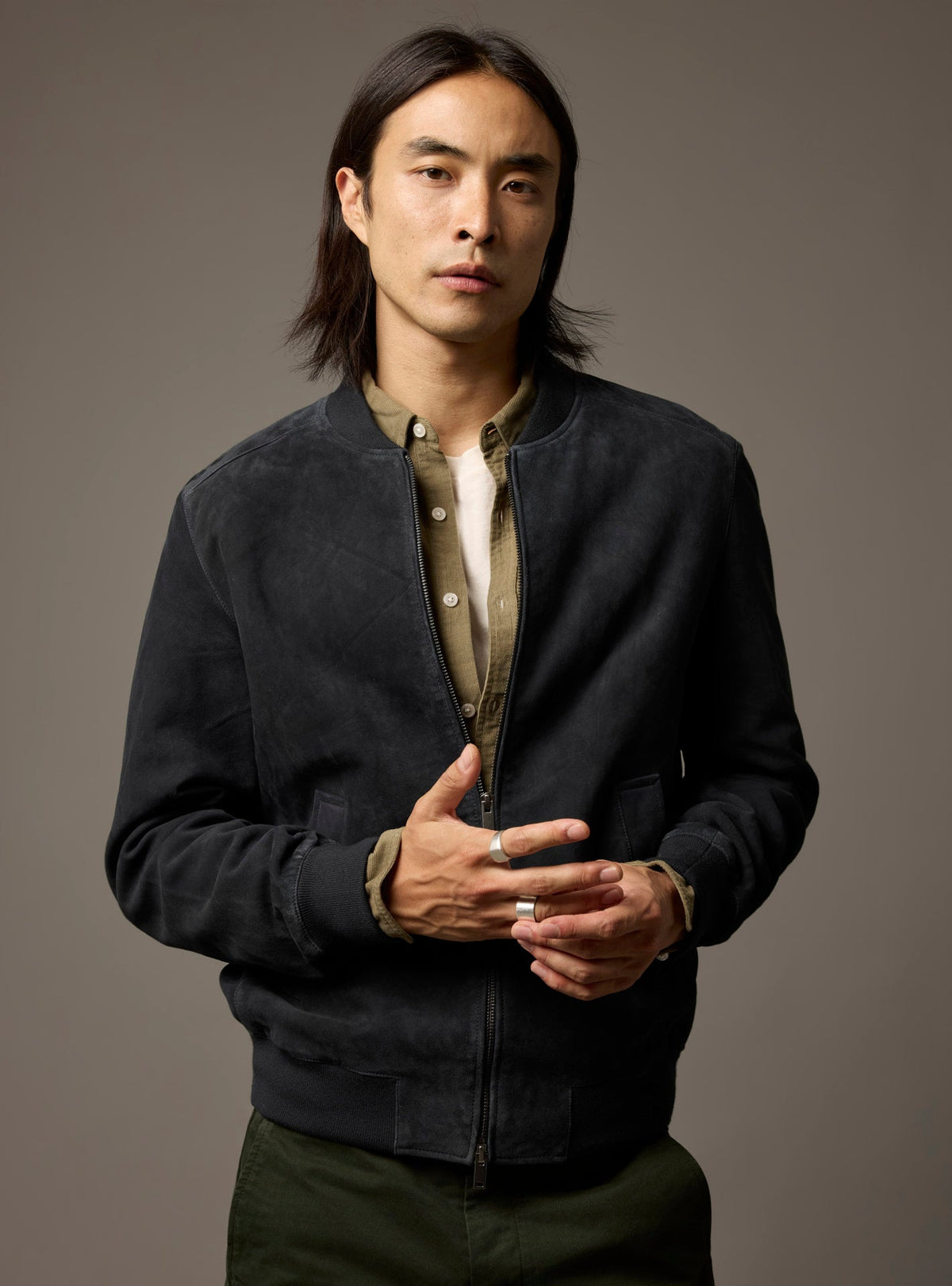 Paolo Navy Leather Jacket