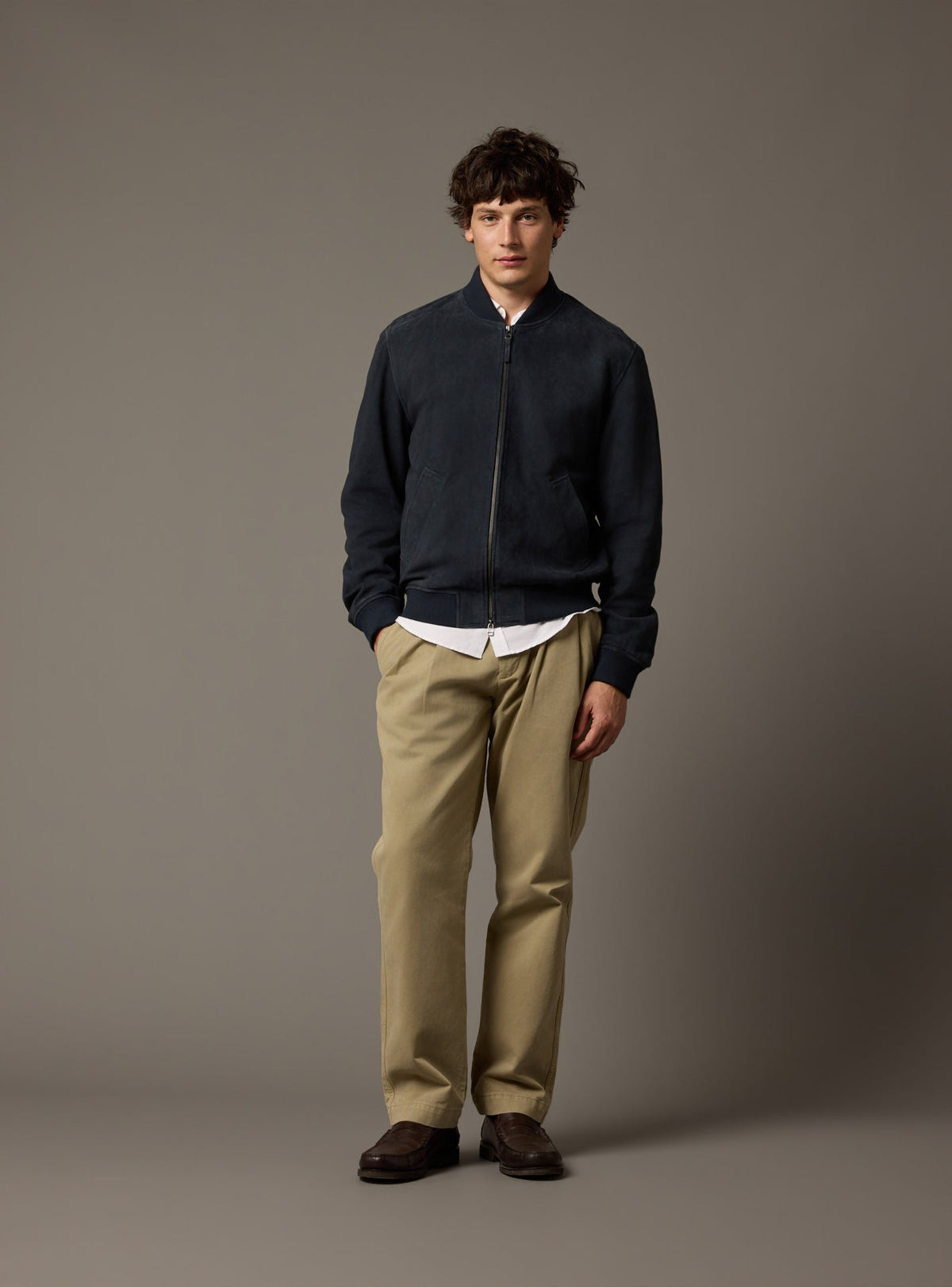 Nestor Navy Leather Jacket