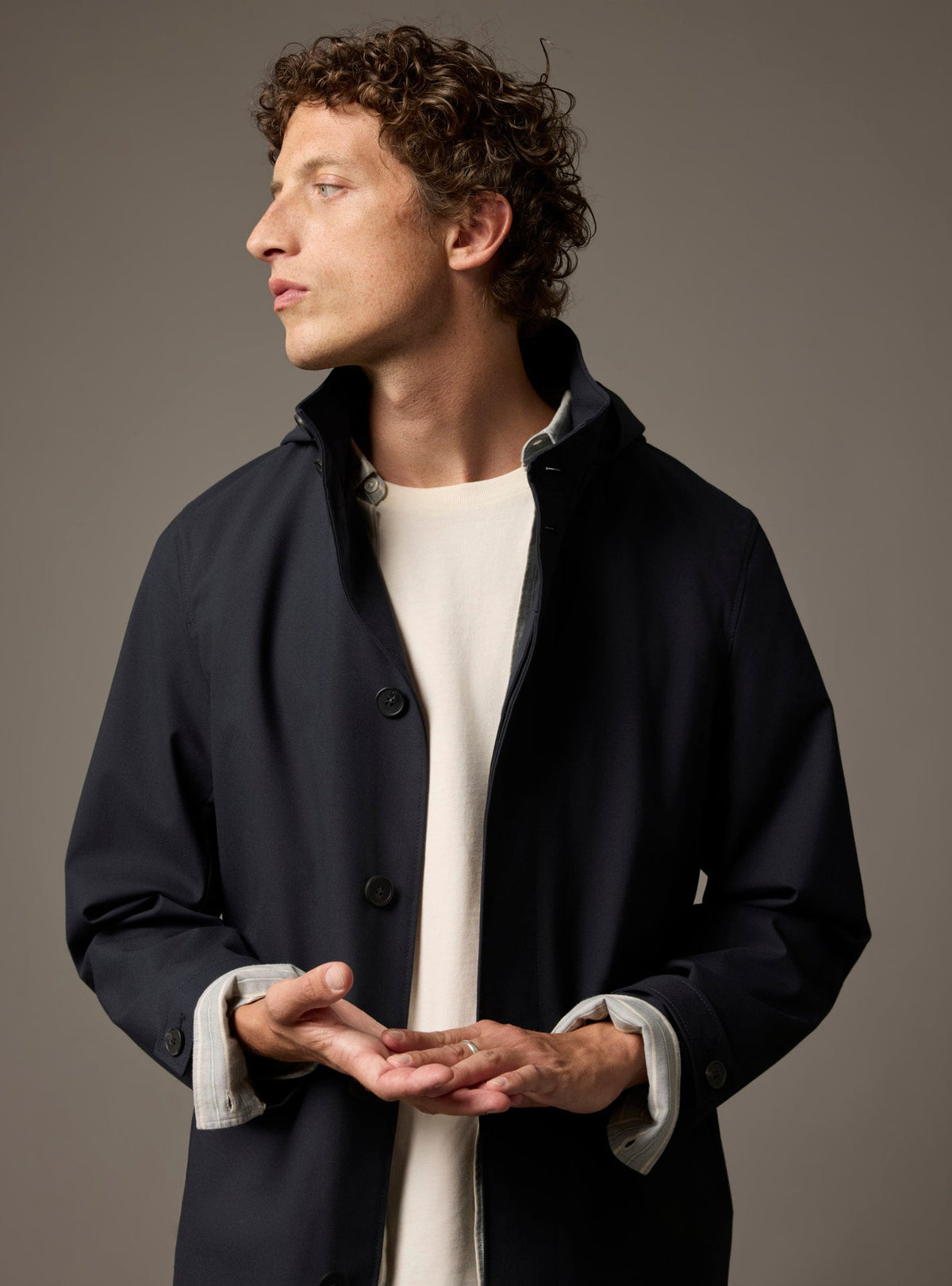 Travis Navy Raincoat
